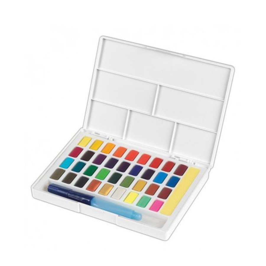 Peintures Creastore Peinture Aquarelle Fine | Boite De 36 Demi-Godets D'Aquarelle Faber-Castell