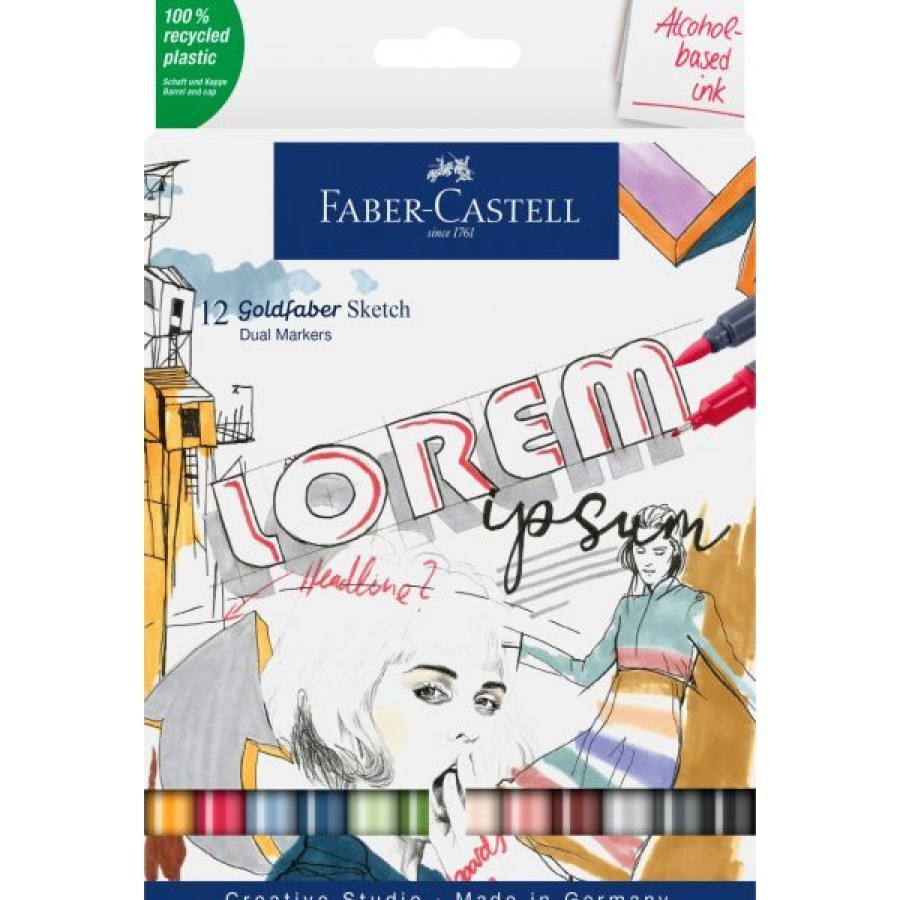 Dessin & Arts Graphiques Creastore Feutres | Set 12 Feutres A Alcool Goldfaber Sketch - Faber-Castell