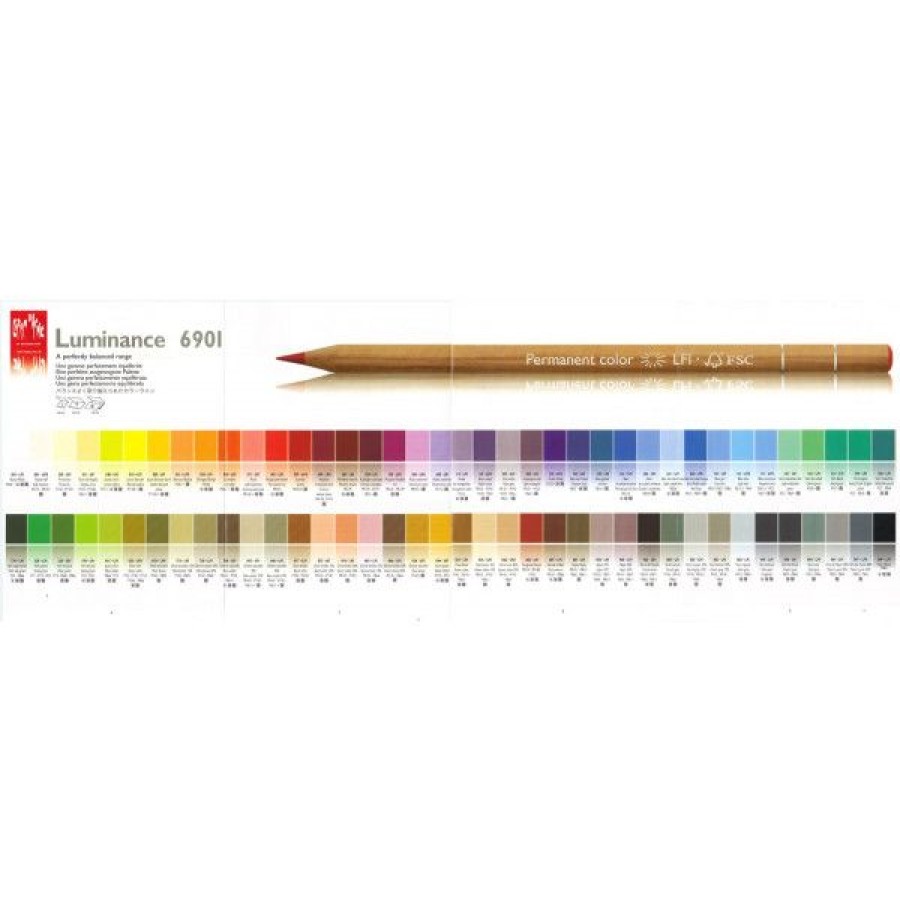 Dessin & Arts Graphiques Creastore Crayons De Couleurs | Coffret Bois 80 Crayons Luminance - Caran D'Ache