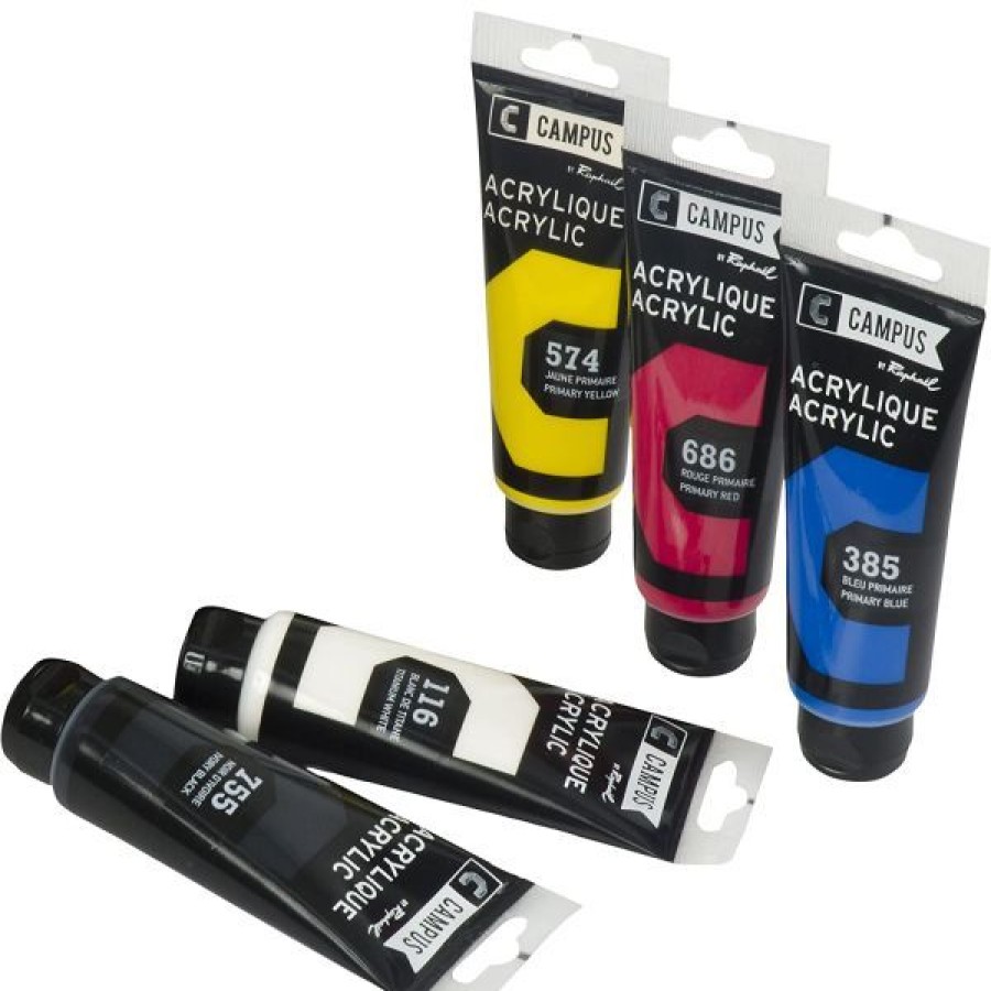 Peintures Creastore Peinture Acrylique Fine | Acrylique Campus 100Ml - 5 Tubes Primaires