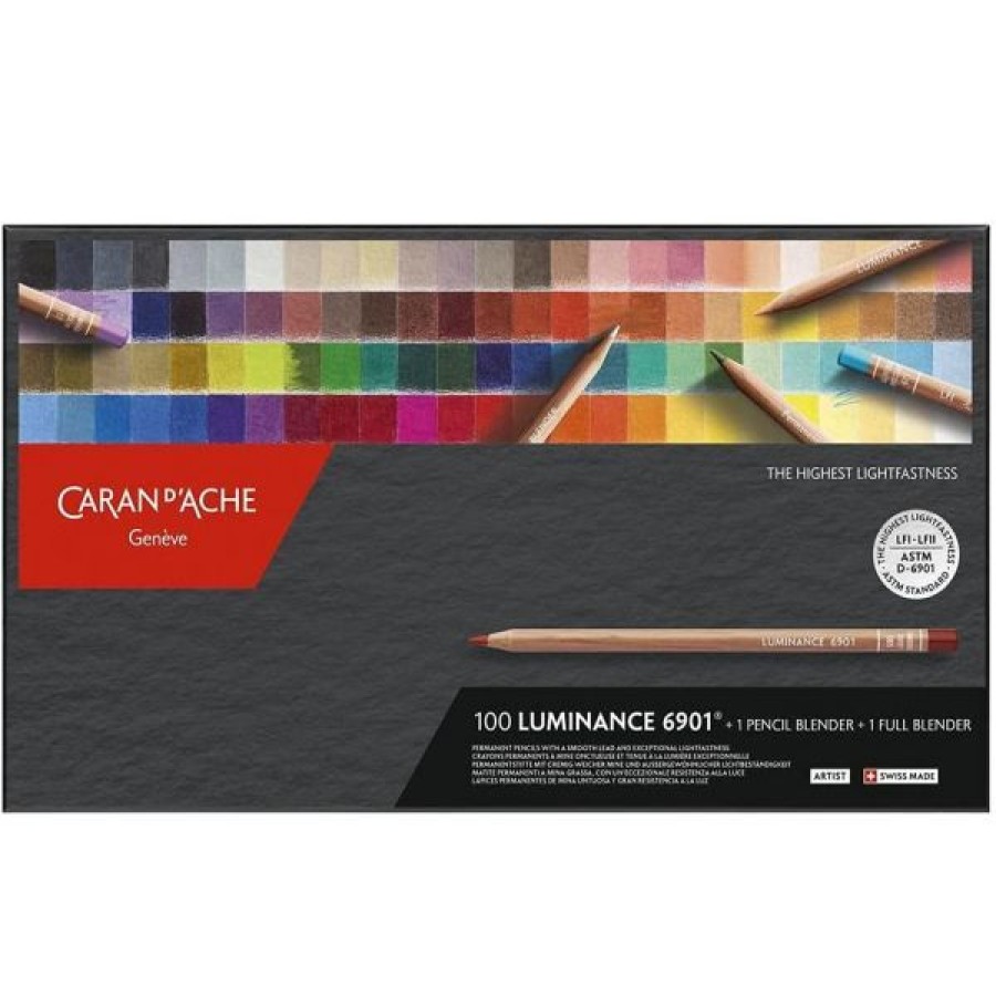 Dessin & Arts Graphiques Creastore Crayons De Couleurs | Boite De 100 Crayons De Couleurs Luminance 6901 - Caran D'Ache