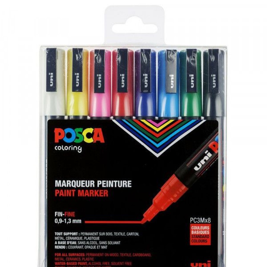 Dessin & Arts Graphiques Creastore Posca | Set De 8 Posca - Pointe Calibree Fine - Pc3M