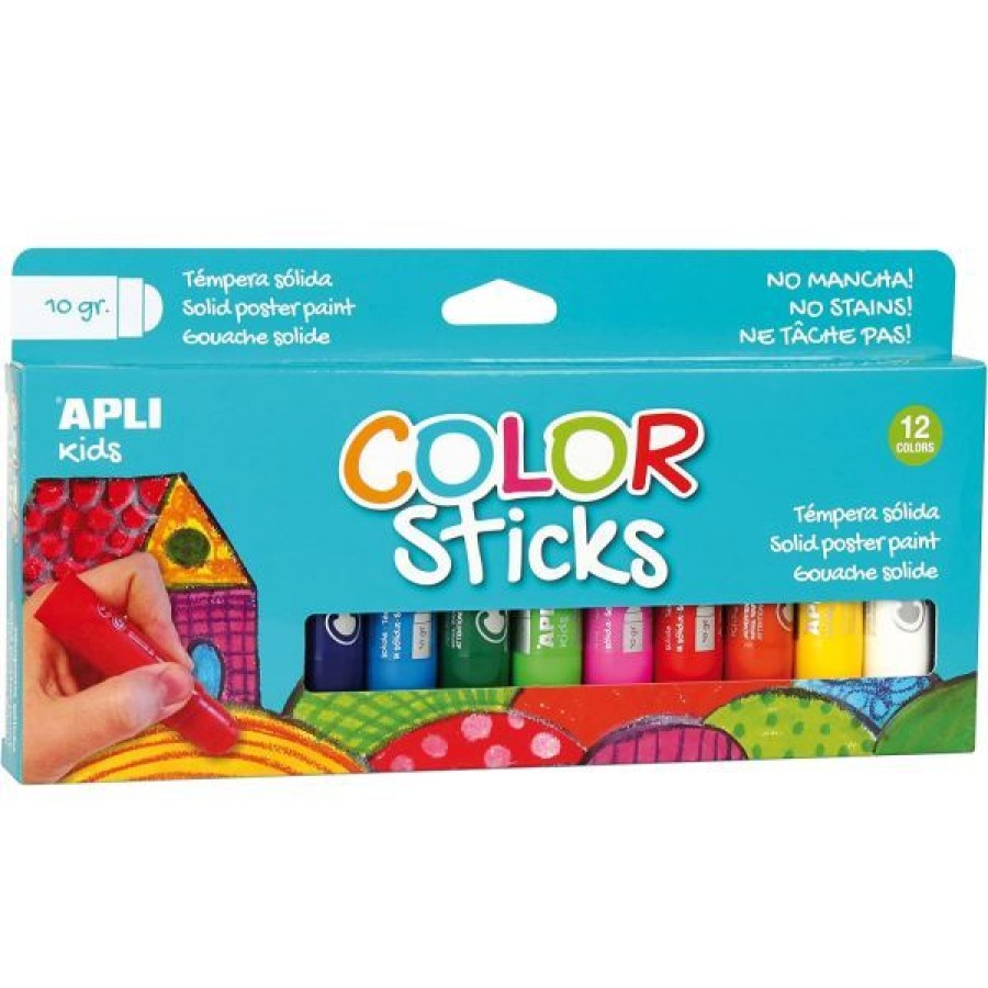 Peintures Creastore | Set De 12 Sticks De Gouache Solide - Apli