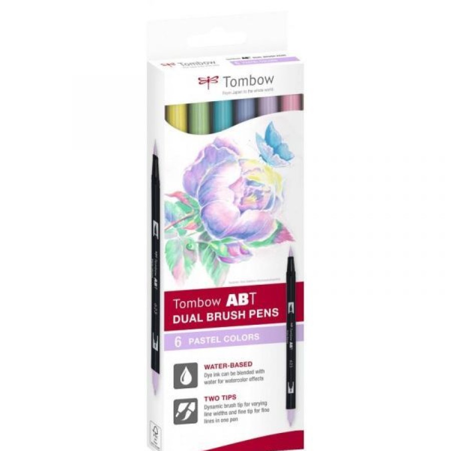 Dessin & Arts Graphiques Creastore Feutres | Set De 6 Feutres Double Pointe Abt - Pastel - Tombow