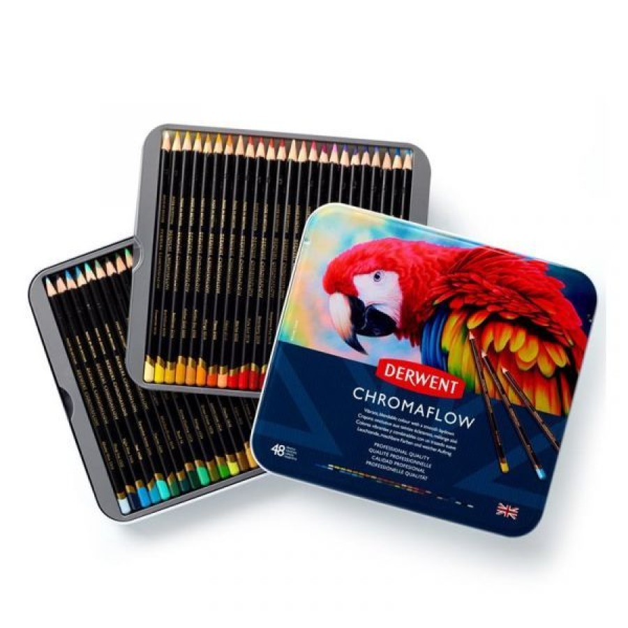 Dessin & Arts Graphiques Creastore Crayons De Couleurs | Boite De 48 Crayons Chromaflow - Derwent