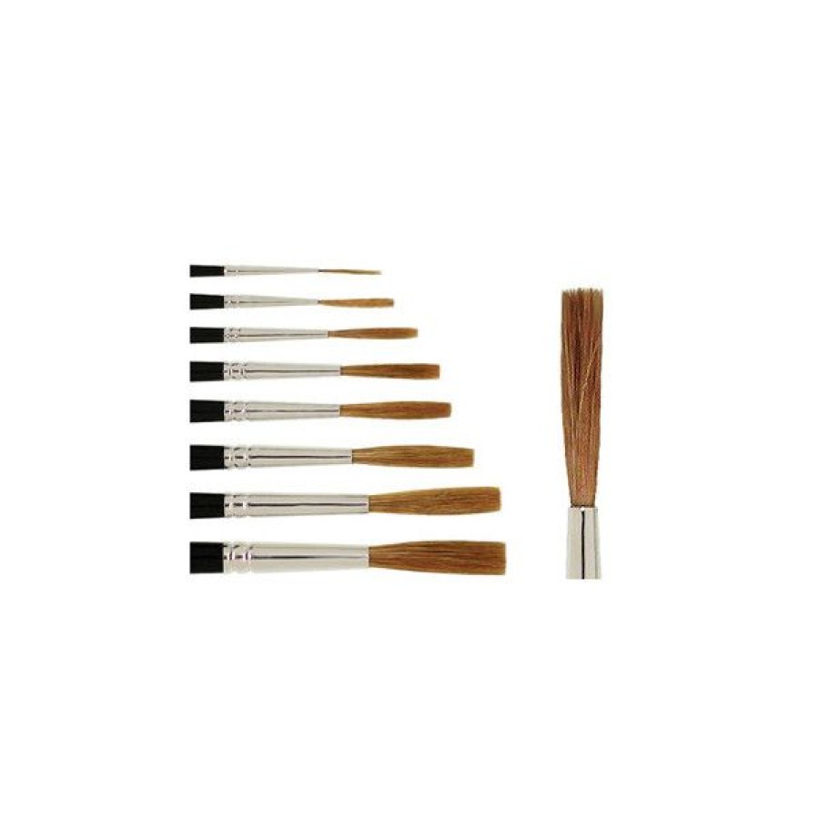 Pinceaux & Fournitures Creastore Brosses A Lettres | Brosse A Lettres Carree Martre Kolinsky Pure - Serie 3552Lc - Leonard