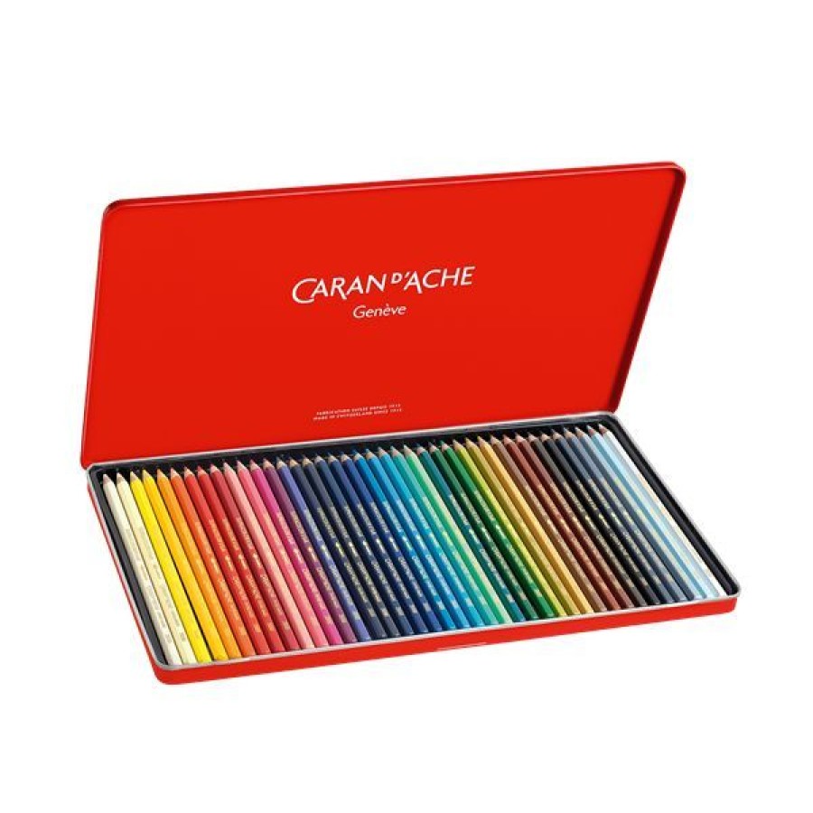 Dessin & Arts Graphiques Creastore Crayons Aquarellables | Boite 40 Crayons De Couleur Aquarellables Supracolor - Caran D'Ache