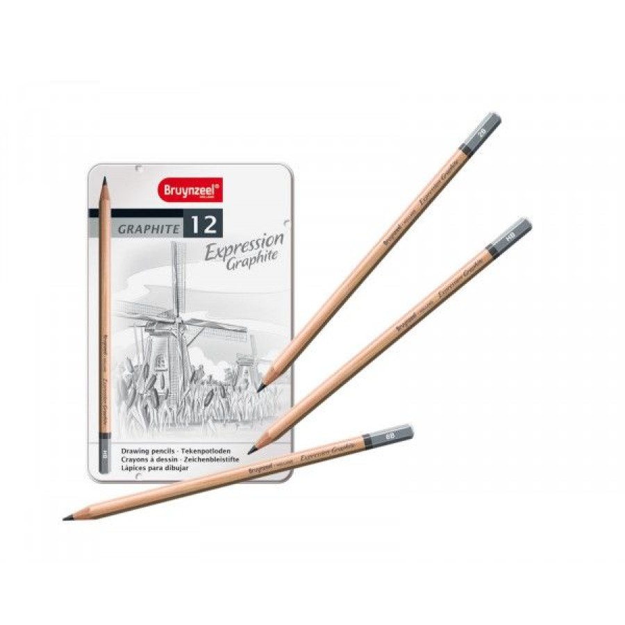 Dessin & Arts Graphiques Creastore Crayons Graphites | Boite De 12 Crayons Graphite Expression - Bruynzeel