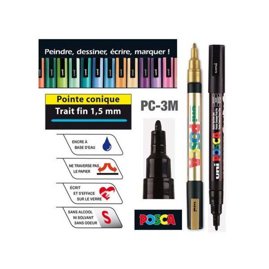 Dessin & Arts Graphiques Creastore Posca | Marqueur Posca Pc-3M, Pointe Fine Conique 1,5 Mm