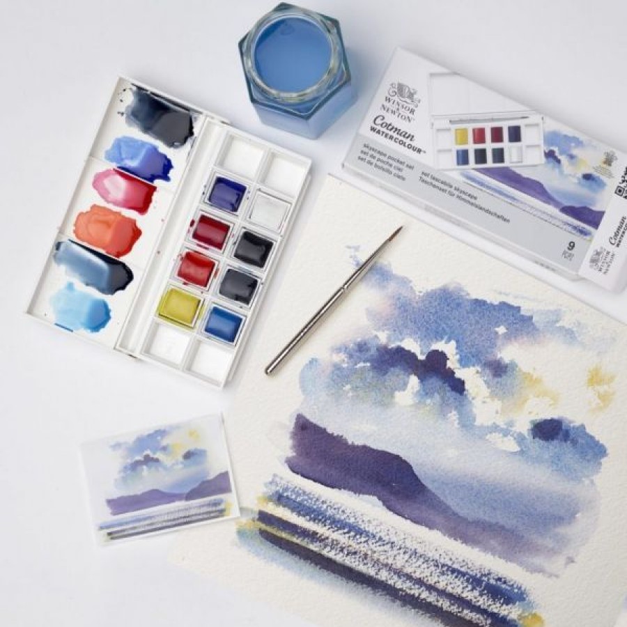 Peintures Creastore Peinture Aquarelle Fine | Set De Poche Cotman - Ciel - Winsor & Newton