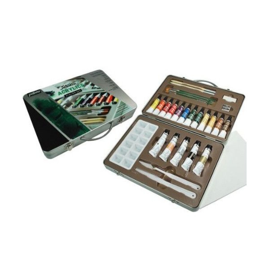 Peintures Creastore Peinture Acrylique Fine | Coffret Metal Studio Acrylique - Pebeo