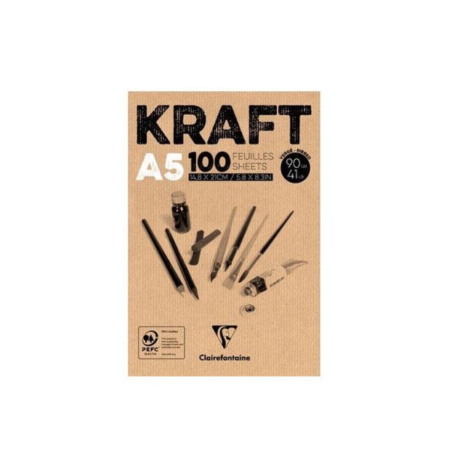 Papiers Creastore Blocs A Croquis | Bloc Dessin En Kraft - 90Gr - Clairefontaine