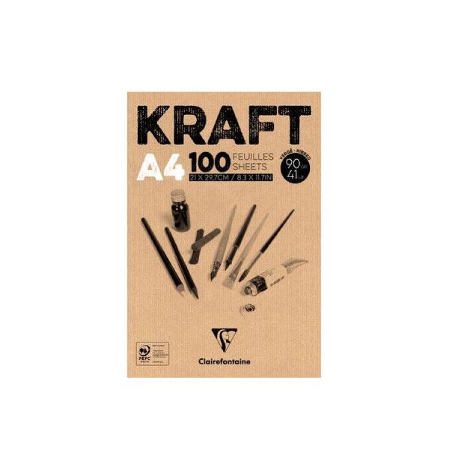 Papiers Creastore Blocs A Croquis | Bloc Dessin En Kraft - 90Gr - Clairefontaine