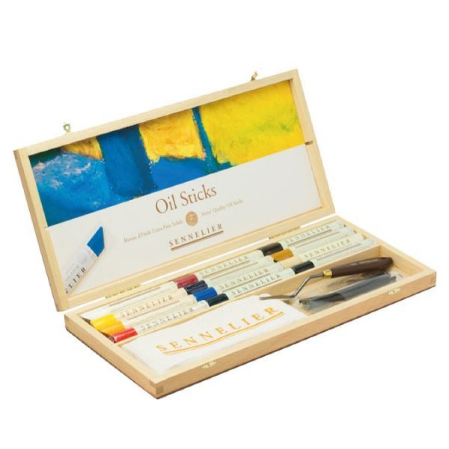 Peintures Creastore Peinture A L'Huile Extra&Fine | Coffret Bois Oil Sticks - 12 Oil Sticks - Sennelier