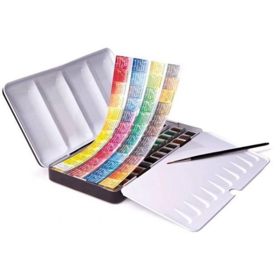 Peintures Creastore Peinture Aquarelle Extra&Fine | Boite Aquarelle Extra Fine Sennelier - 48 Demi-Godets - Aquarelle Au Miel