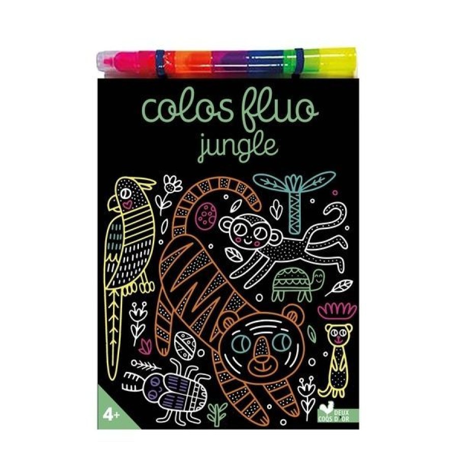 Dessin & Arts Graphiques Creastore Livres Dessin | Colos Fluo - Jungle - Livre