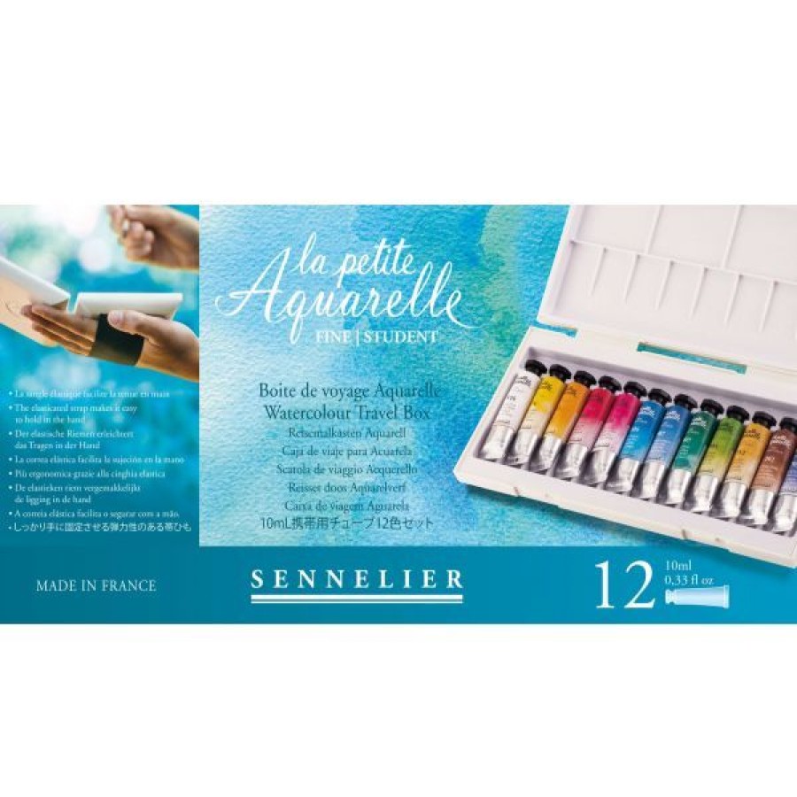 Peintures Creastore Peinture Aquarelle Fine | Boite De Voyage La Petite Aquarelle - 12 Tubes - Sennelier