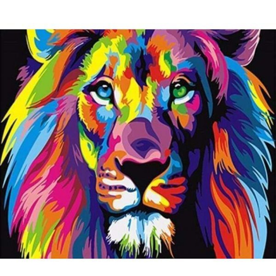 Peintures Creastore | Peinture Par Numeros - Lion Pop Art - Figured'Art