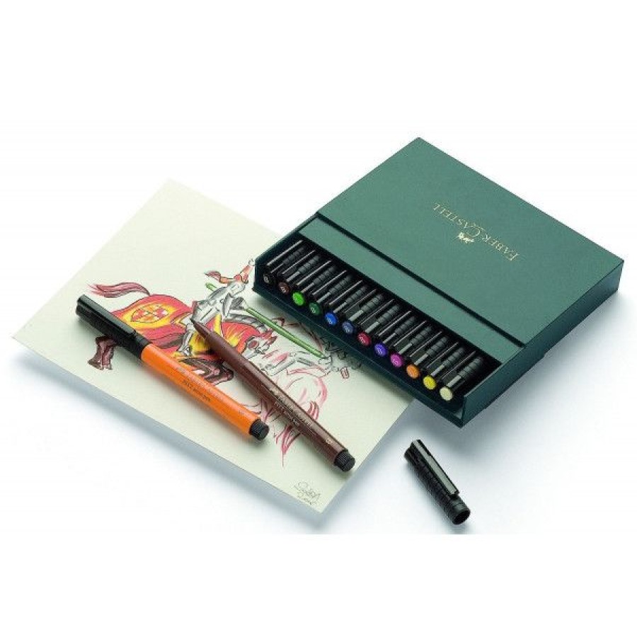 Dessin & Arts Graphiques Creastore Feutres | Coffret 12 Feutres Pitt Artist Pen - Faber-Castell