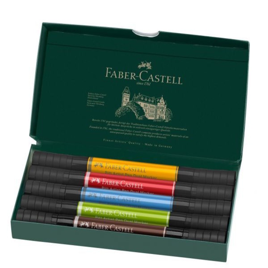 Dessin & Arts Graphiques Creastore Feutres | Set 5 Feutres Pitt Artist Dual Marker - Double-Pointe - Faber-Castell