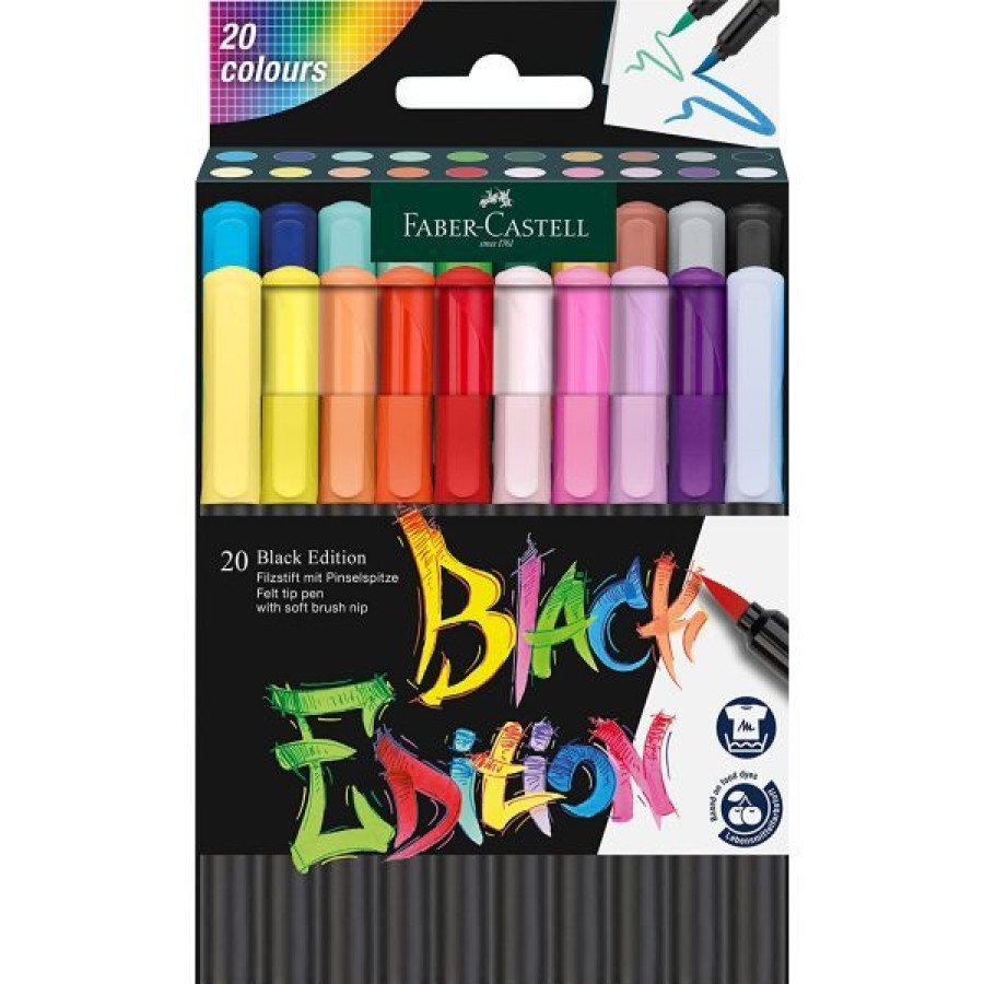 Dessin & Arts Graphiques Creastore Feutres | Set De 20 Feutres Black Edition - Faber-Castell