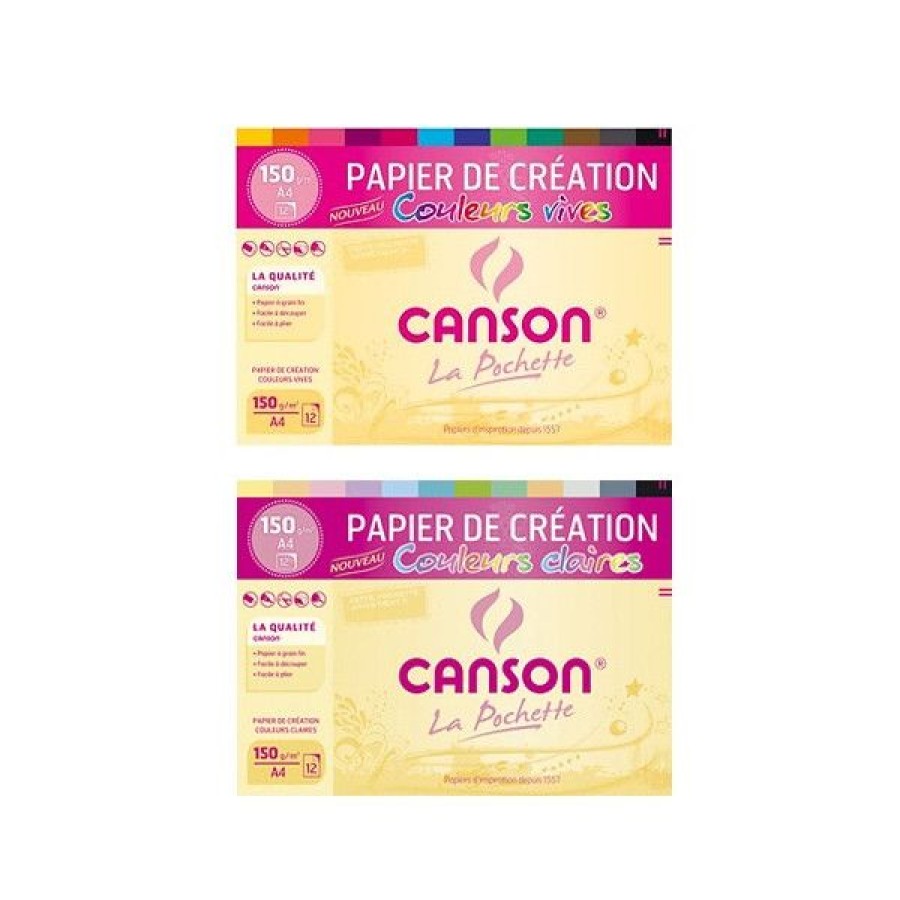 Papiers Creastore Papiers De Couleurs | Papier De Creation Couleurs- Grain Fin 150Gr - Canson