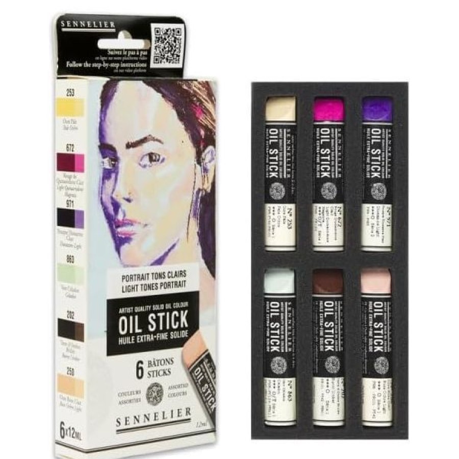 Peintures Creastore Peinture A L'Huile Extra&Fine | Etui 6 Mini Oil Stick - Portrait Tons Clairs - Sennelier