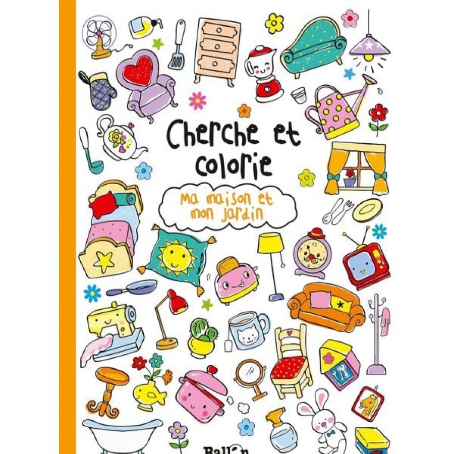 Loisirs Creatifs Creastore Livres Coloriage & Mandala | Cherche Et Colorie "Ma Maison Et Mon Jardin" - Livre