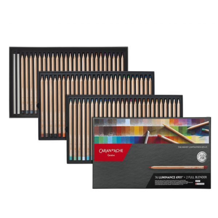 Dessin & Arts Graphiques Creastore Crayons De Couleurs | Boite De 76 Crayons De Couleurs Luminance 6901 - Caran D'Ache