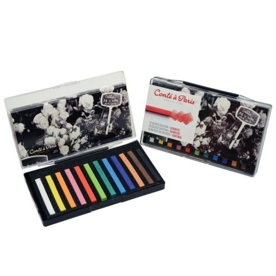 Dessin & Arts Graphiques Creastore Fusains Sanguines | Coffret 12 Carres Couleurs Assorties - Conte A Paris