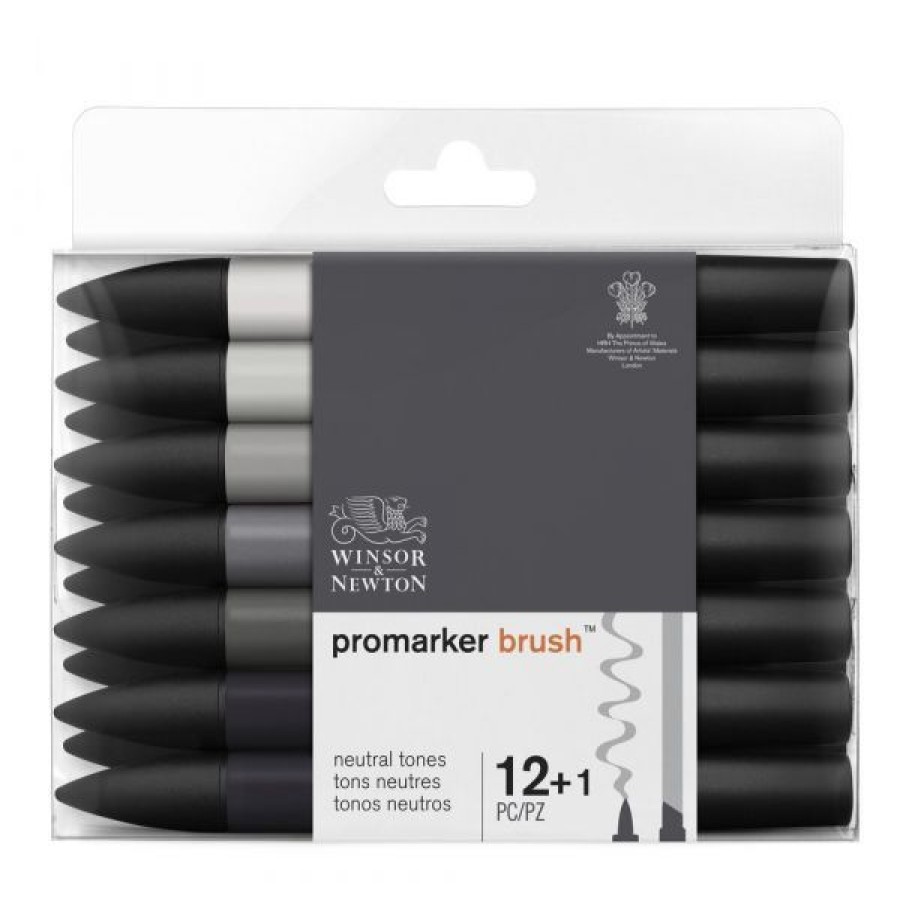 Dessin & Arts Graphiques Creastore Feutres A Alcool | Set De 12 Promarker Brush + Blender Offert - Tons Neutres