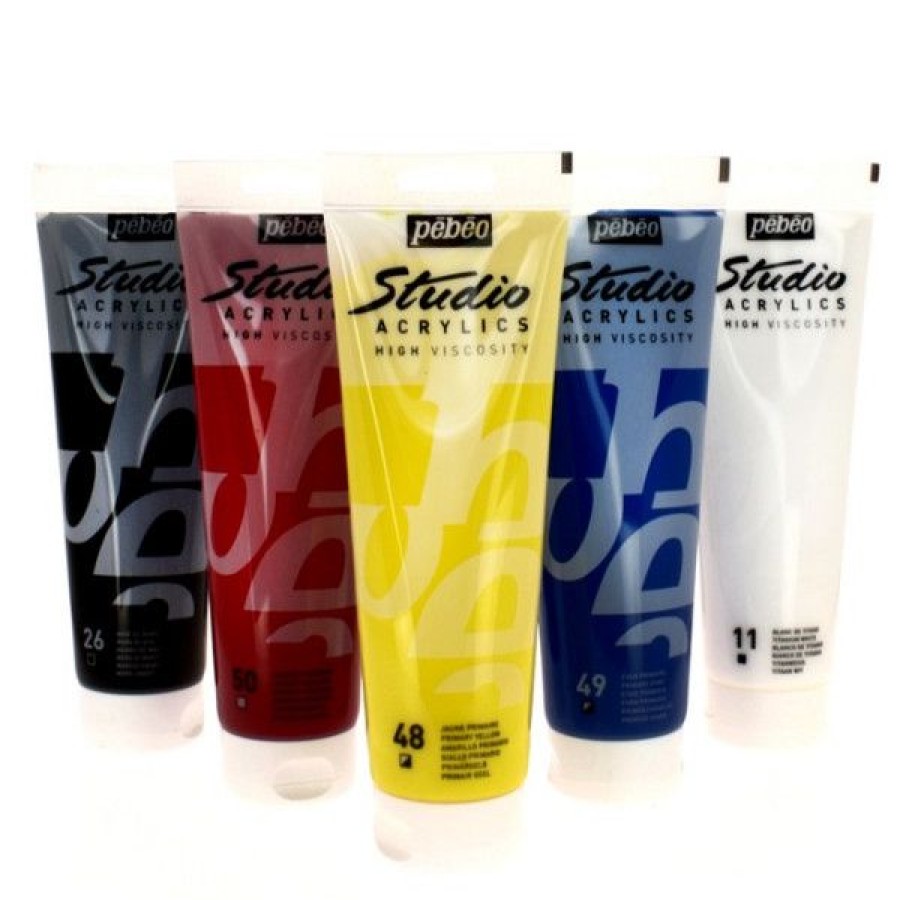 Peintures Creastore Peinture Acrylique Fine | Pack De 5 Tubes Studio Acrylique 250Ml - Pebeo - Offre 1 Tube Gratuit !