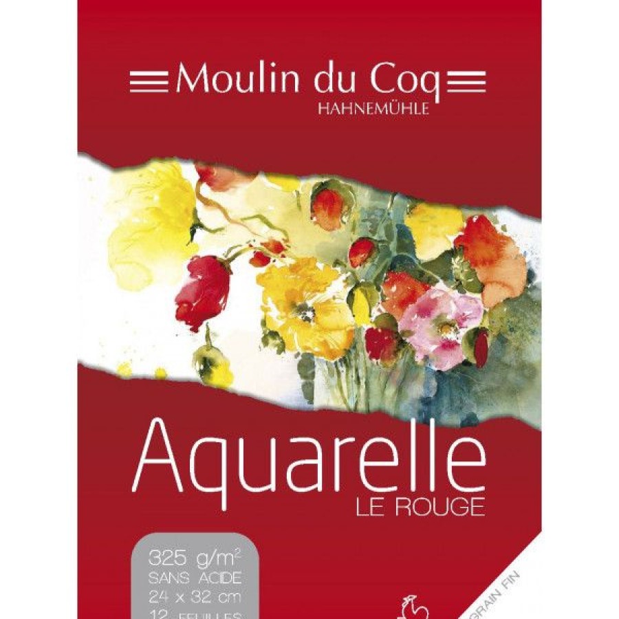 Papiers Creastore Papiers Peinture Aquarelle | Bloc Aquarelle "Le Rouge" 335Gr - Hahnemuhle