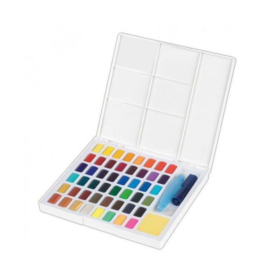 Peintures Creastore Peinture Aquarelle Fine | Boite De 48 Demi-Godets D'Aquarelle Faber-Castell