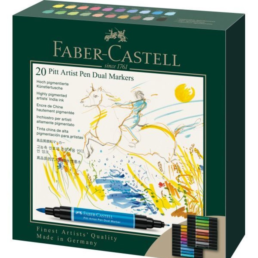 Dessin & Arts Graphiques Creastore Feutres | Set 20 Feutres Pitt Artist Dual Marker - Double-Pointe - Faber-Castell