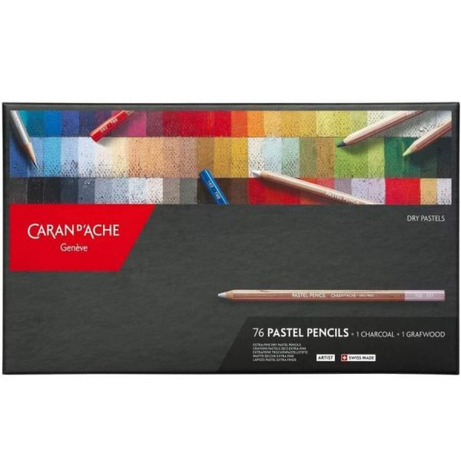 Dessin & Arts Graphiques Creastore Pastels Secs Craies | Boite De 76 Crayons Pastels Caran D'Ache