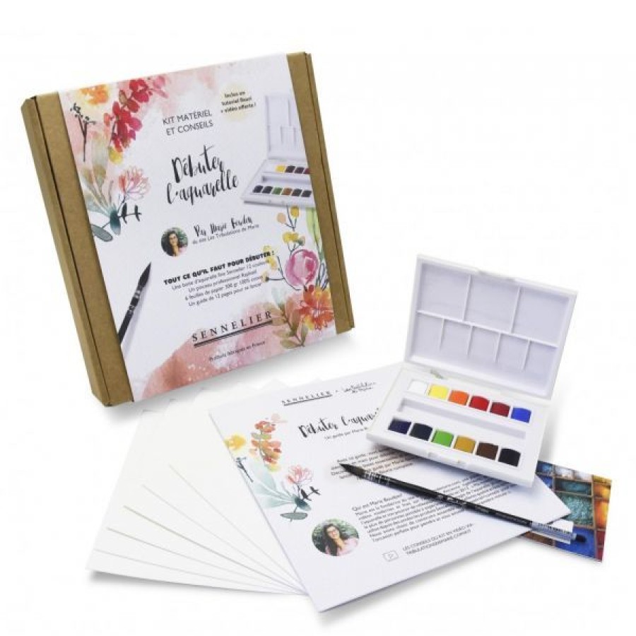 Peintures Creastore Peinture Aquarelle Fine | Kit "Debuter L'Aquarelle" De Marie Boudon - Sennelier