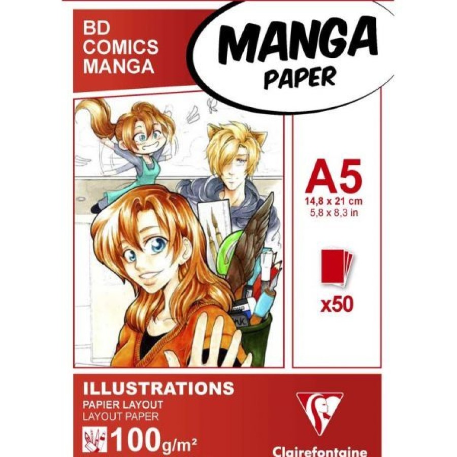 Papiers Creastore Papiers Layout & Marqueur | Bloc Layout Manga - Clairefontaine