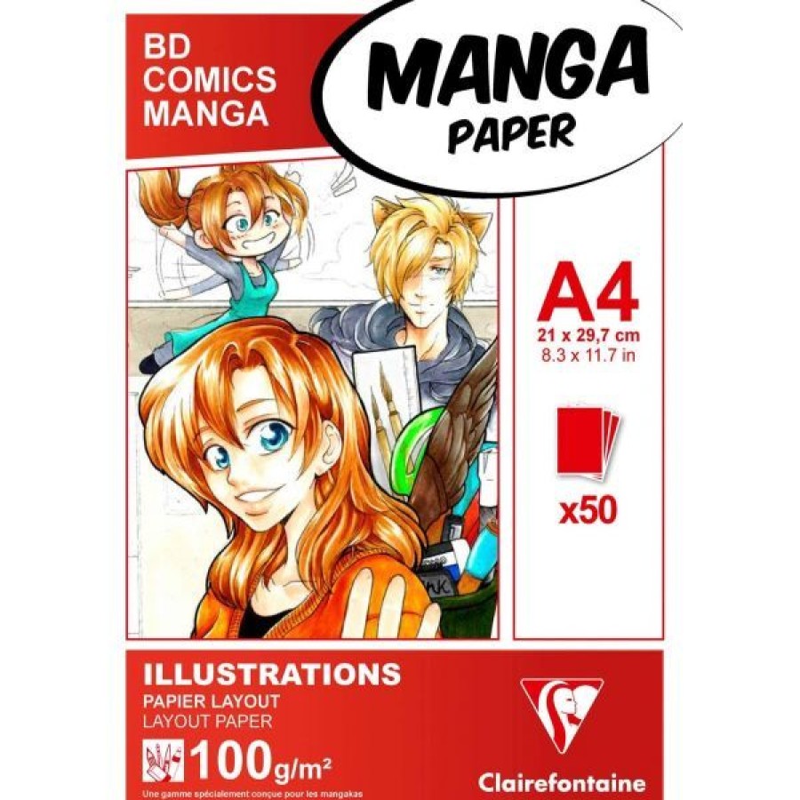 Papiers Creastore Papiers Layout & Marqueur | Bloc Layout Manga - Clairefontaine