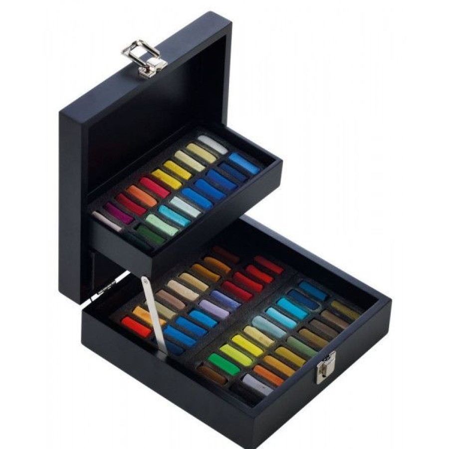 Dessin & Arts Graphiques Creastore Pastels Secs Craies | Coffret Bois Noir - 60 Pastels A L'Ecu - Sennelier