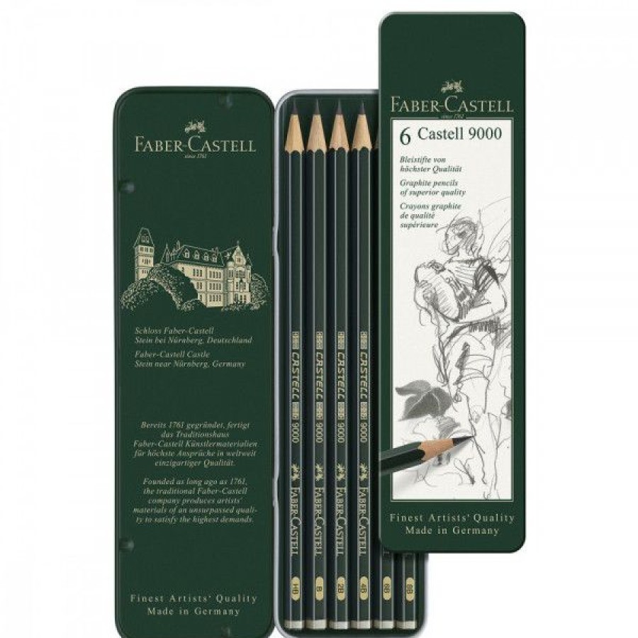 Dessin & Arts Graphiques Creastore Crayons Graphites | Boite De 6 Crayons Graphite Castell 9000 - Selection - Faber-Castell