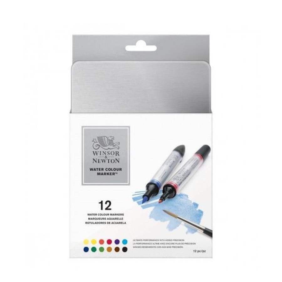 Peintures Creastore Peinture Aquarelle Extra&Fine | Boite De 12 Marqueurs Aquarelle - Winsor & Newton